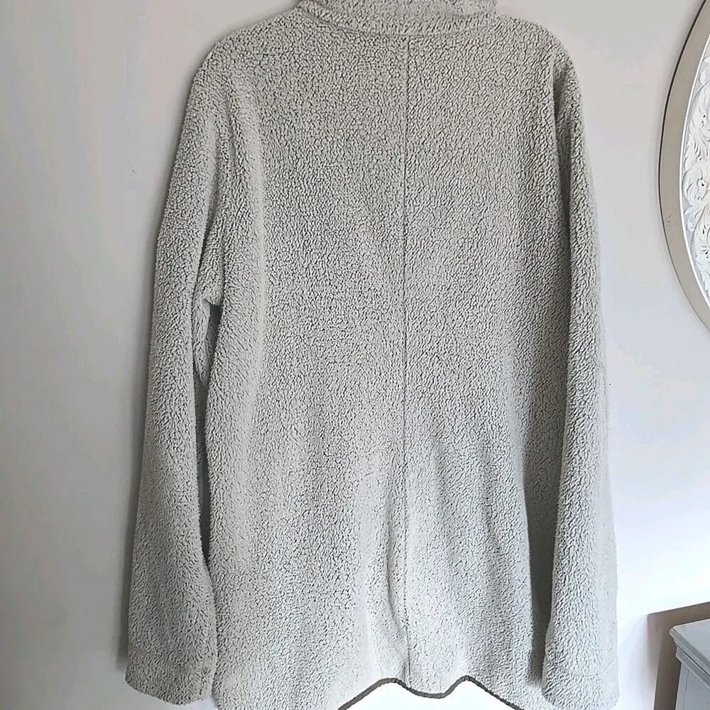 Kuhl Klifton snap Sherpa light jacket size L tan brown women’s Fleece sweater